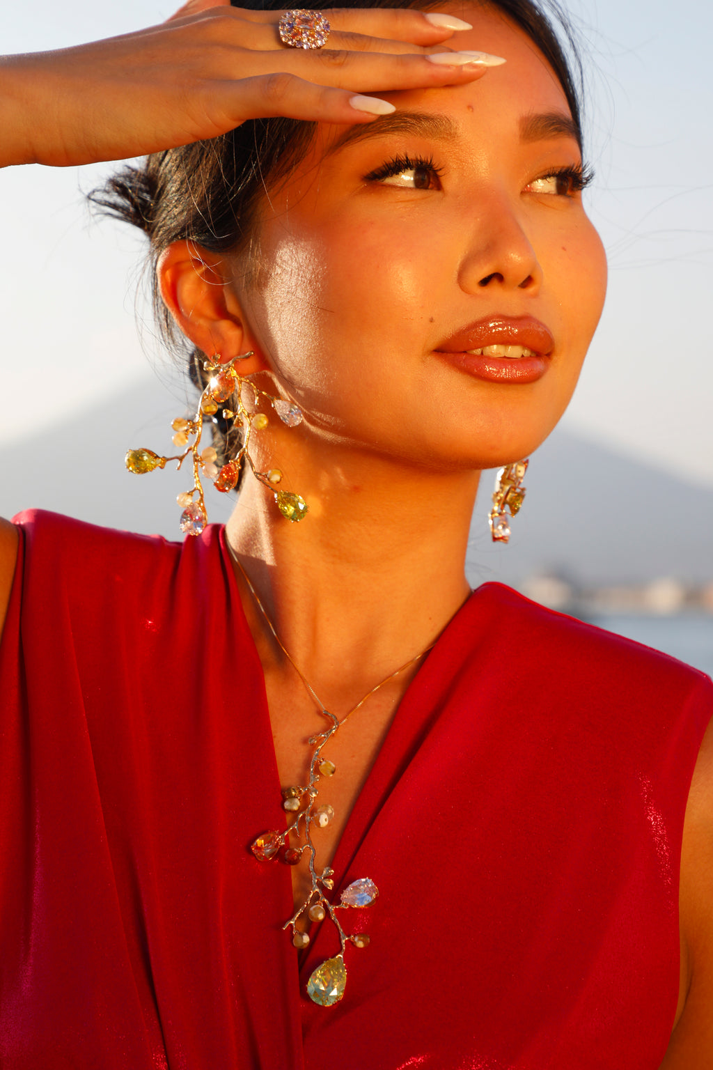 🌿 Orecchino “Rami di Luce” in bronzo con galvanica oro 18 kt